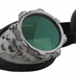 Elope Steampunk CyberSteam Costume Goggles Silver Green Adult