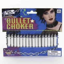 Forum Novelties Punk Rock White & Silver Bullet Choker Costume Accessory