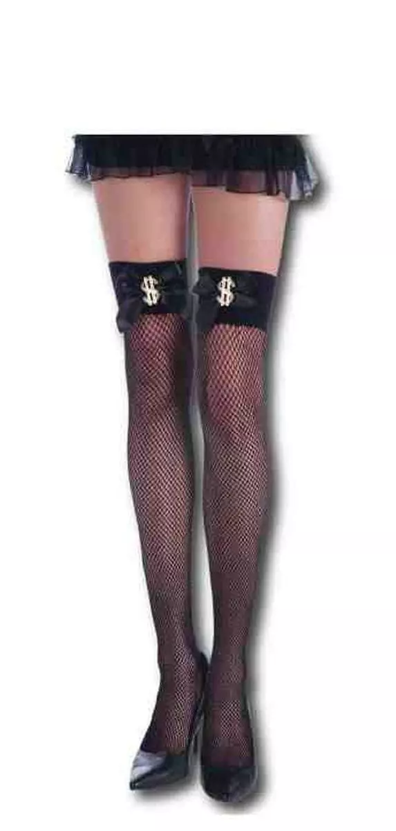 Forum Novelties Pimpin' Black Costume Fishnets With Dollar Sign 3 Forum Novelties Pimpin' Black Costume Fishnets With Dollar Sign