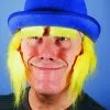 HMS Blue Clown Costume Derby Hat With Yellow Sideburns