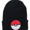 Bioworld Pokemon Poke Ball Black Knit Beanie | One Size -Footwear Shop BIW 34507 CA