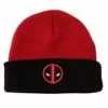 Bioworld Marvel Comics Deadpool Logo Red And Black Knit Watchmen Cap Hat -Footwear Shop BIW 42646 C
