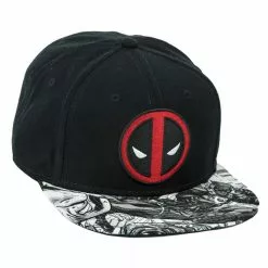 Bioworld Marvel Deadpool Logo Sublimated Bill Snapback Hat -Footwear Shop BIW SB1VVFMVU CC