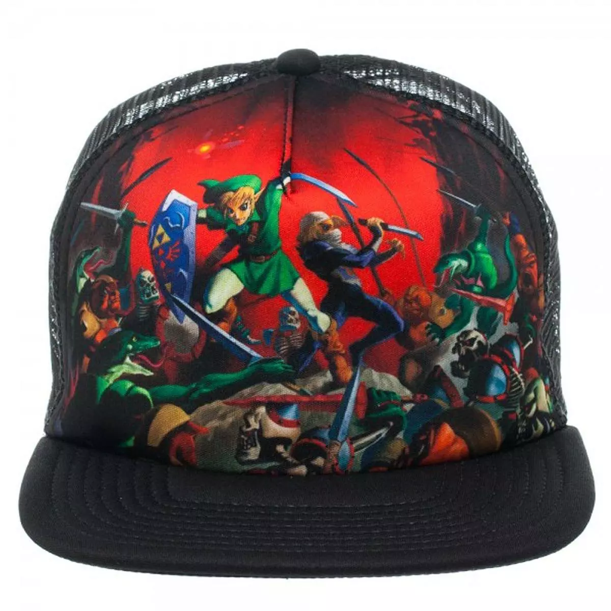 Bioworld Zelda Ocarina Of Time Black Adjustable Trucker Hat 4 Bioworld Zelda Ocarina Of Time Black Adjustable Trucker Hat - Image 2