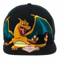 Bioworld Pokemon Charizard Black Snapback Hat -Footwear Shop BIW SB1S13POK CB