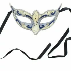 Bauer Pacific Imports Mona Lisa Eye Costume Mask: Silver/Dark Blue