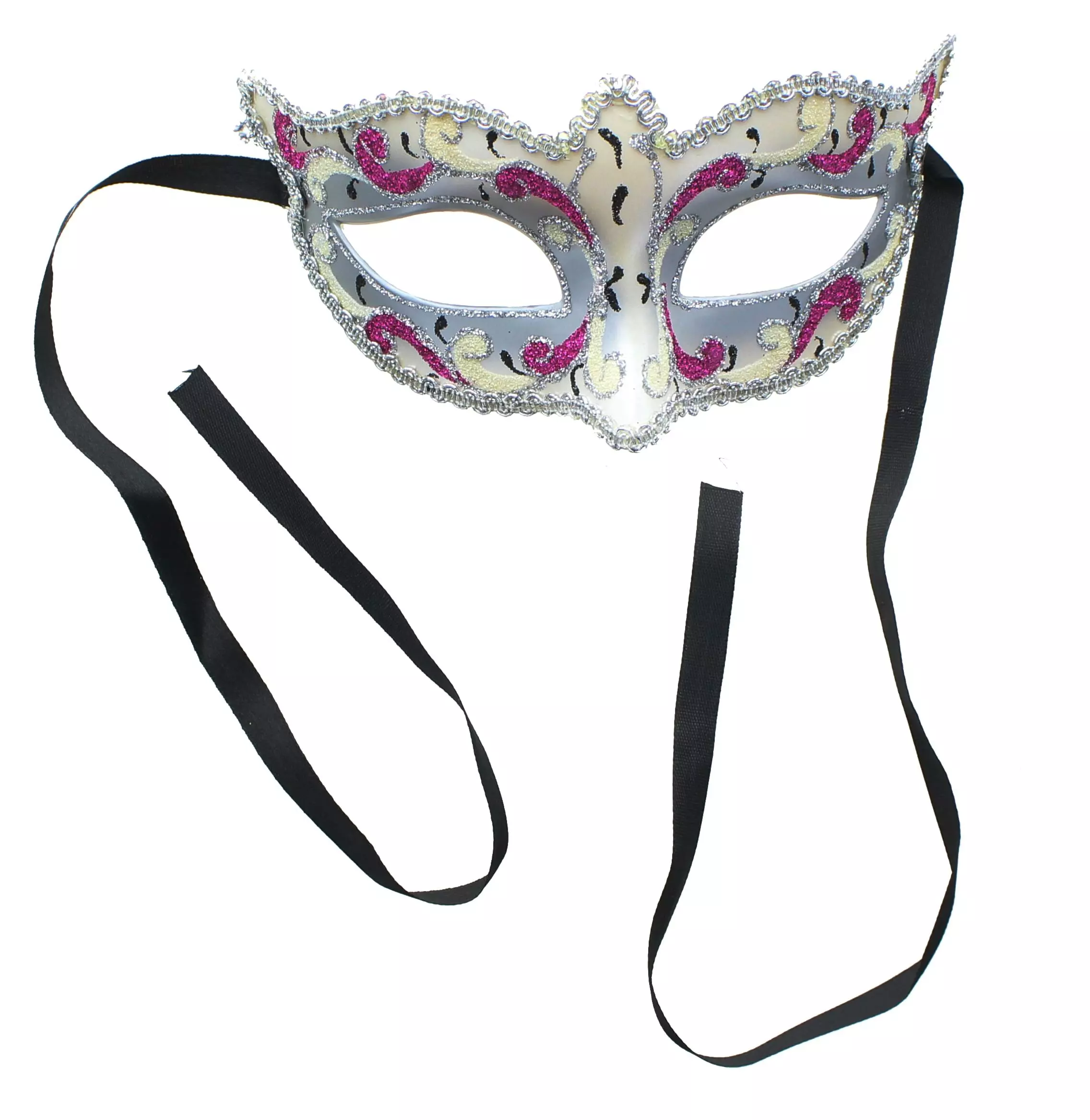 Bauer Pacific Imports Mona Lisa Eye Costume Mask: Silver/Pink 3 Bauer Pacific Imports Mona Lisa Eye Costume Mask: Silver/Pink
