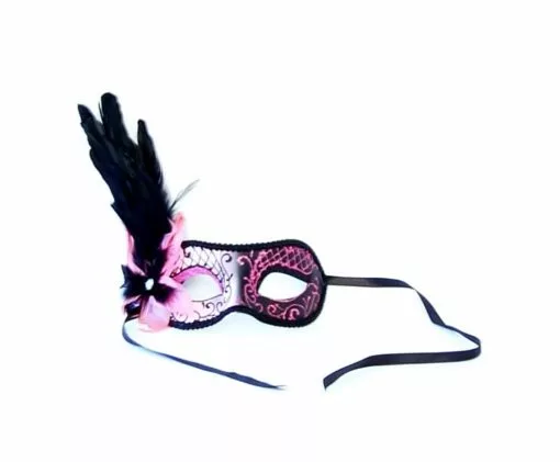Bauer Pacific Imports Paris Eye Costume Mask With Feather: Pink/Black -Footwear Shop BPI 12100 A CA 0e0737da 9f29 406c 9725 e98ce753778b