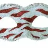 Bauer Pacific Imports Naughty Petite Mardi Gras Costume Mask - Red/Silver