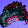 Bauer Pacific Imports Jumbo Feather Venetian, Masquerade, Mardi Gras Mask Red & Black -Footwear Shop BPI 40895 C