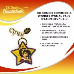 Crowded Coop, LLC DC Comics Bombshells Wonder Woman Faux Leather Keychain -Footwear Shop CRC DCCL209 CGR