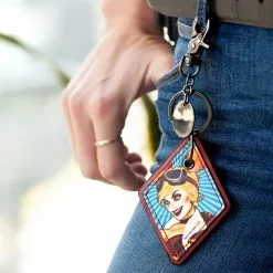 Crowded Coop, LLC DC Comics Bombshells Harley Quinn Faux Leather Keychain -Footwear Shop CRC DCCL210 CE