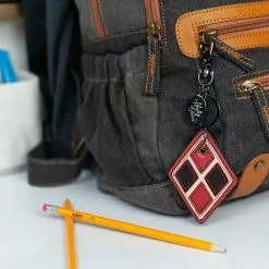 Crowded Coop, LLC DC Comics Bombshells Harley Quinn Faux Leather Keychain -Footwear Shop CRC DCCL210 CF