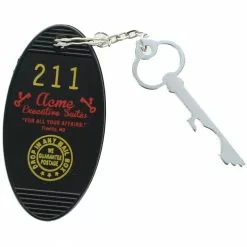 Crowded Coop, LLC Retro Motel Key Fob - Acme Exec Suites Black