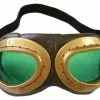 Elope Aviator Goggle Gold & Brown Adult Costume Accessory
