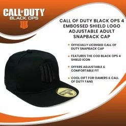 Exquisite Gaming Call Of Duty Black Ops 4 Embossed Shield Logo Adjustable Adult Snapback Cap -Footwear Shop EXG GKCOCD300057 CGR