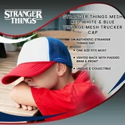 Toynk Stranger Things Mesh Red White & Blue Vintage Mesh Trucker Cap -Footwear Shop FCM 01310 CGR