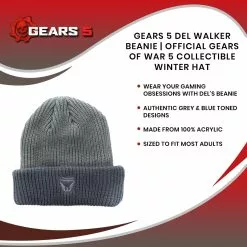 Toynk Gears 5 Del Walker Beanie | Official Gears Of War 5 Collectible Winter Hat -Footwear Shop FCM GOWBEANIE CGR