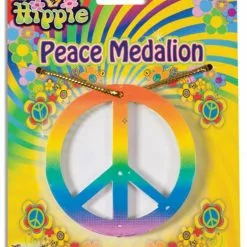 Forum Novelties Hippie Rainbow Peace Medallion Necklace Costume Accessory