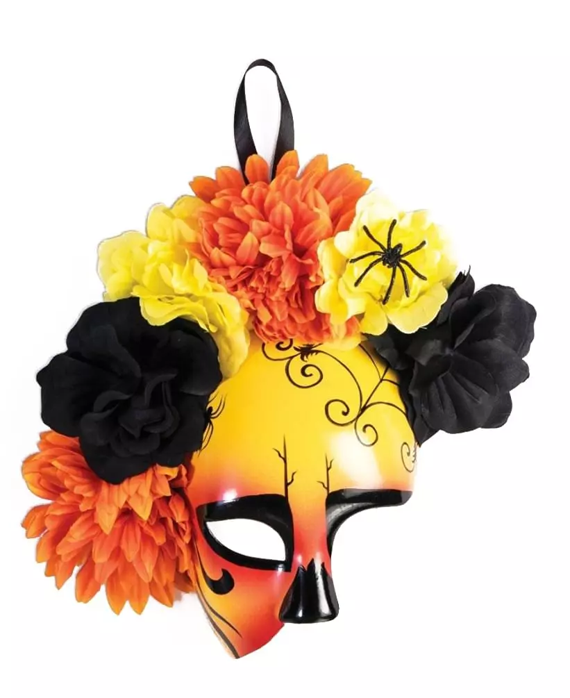 Forum Novelties Day Of The Dead Costume Mask With One Eye Yellow/Orange Adult 3 Forum Novelties Day Of The Dead Costume Mask With One Eye Yellow/Orange Adult
