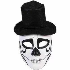 Forum Novelties Day Of The Dead Formal Skull Costume Mask With Hat Adult Men