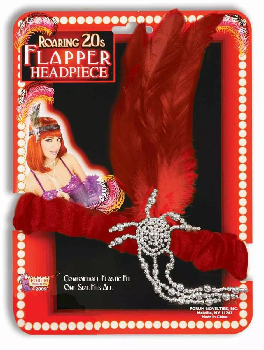 Forum Novelties 20's Charleston Flapper Red Adult Headpiece 3 Forum Novelties 20's Charleston Flapper Red Adult Headpiece