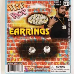 Forum Novelties Big Diamond Stud Costume Earrings Accessory