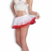 Forum Novelties White W/Red Ruffle Mini Crinoline Tutu 10"" Costume Adult Stnd -Footwear Shop FRM 64306 Ca