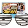 Forum Novelties Hip Hop Rhinestone Black Slat Costume Glasses -Footwear Shop FRM 64398 Ca
