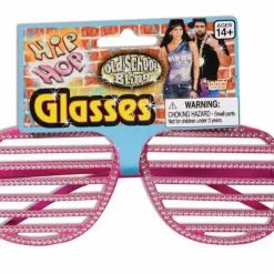 Forum Novelties Hip Hop Rhinestone Pink Slat Costume Glasses