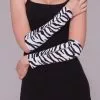 Forum Novelties 80's Punk Rock Zebra Zipper Long Costume Gloves -Footwear Shop FRM 64717 Ca