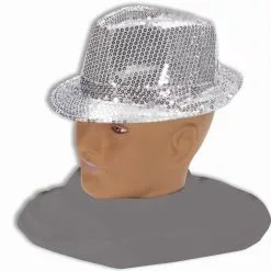 Forum Novelties Silver Sequin Fedora Adult Costume Hat