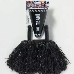 Forum Novelties Cheerleader Pom Pom & Megaphone Costume Accessory Set: Black