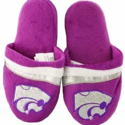 Forever Collectibles Kansas State Glitter Stripe Slide Slipper Adult