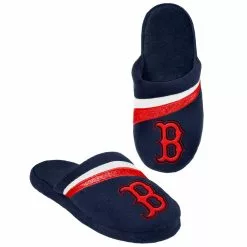 Forever Collectibles Boston Red Sox MLB Adult Glitter Stripe Slide Slipper