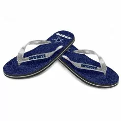 Forever Collectibles Dallas Cowboys Women's Glitter Thong Flip Flop