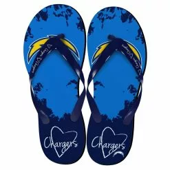 Forever Collectibles San Diego Chargers NFL Womens Paint Splatter Flip Flops