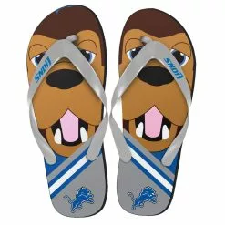 Forever Collectibles Detroit Lions NFL 8-16 Youth Mascot Flip Flops