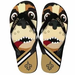 Forever Collectibles New Orleans Saints NFL 8-16 Youth Mascot Flip Flops