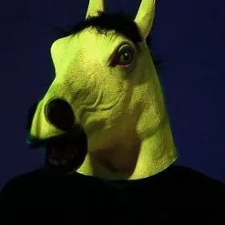 HMS Blacklight Responsive Yellow Horse Adult Costume Mask