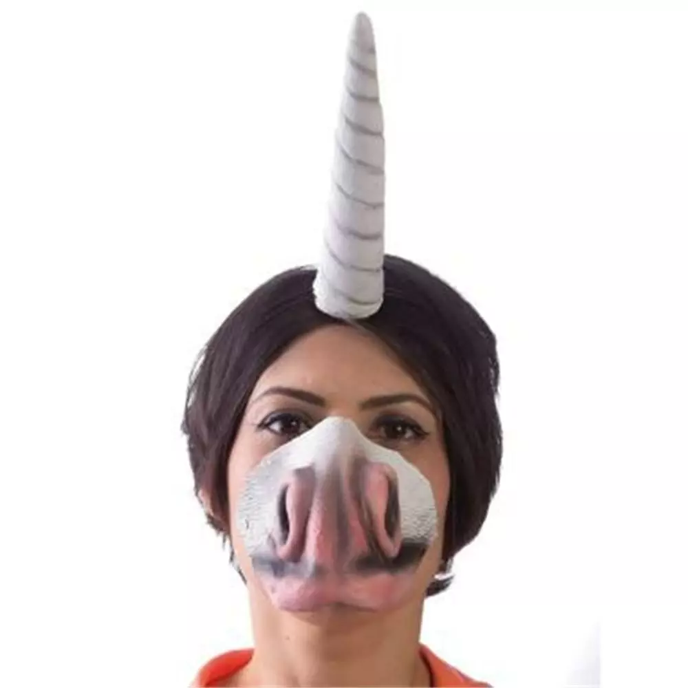 HMS Unicorn Adult Costume Horn Headband & Nose Set 3 HMS Unicorn Adult Costume Horn Headband & Nose Set