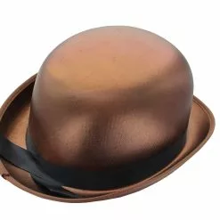 HMS Satin Costume Derby Hat Brown