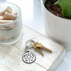 Just Funky Supernatural Devil's Trap Soft Enamel/Metal Key Chain -Footwear Shop JFL SN KC 22572 CE