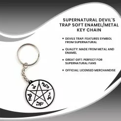 Just Funky Supernatural Devil's Trap Soft Enamel/Metal Key Chain -Footwear Shop JFL SN KC 22572 CGR