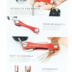 KeySmart Extended Key Holder: Red -Footwear Shop KYS KS019RED CC