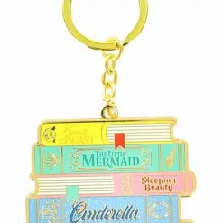 LOUNGEFLY Disney Princess Books Enamel Pendant Keychain