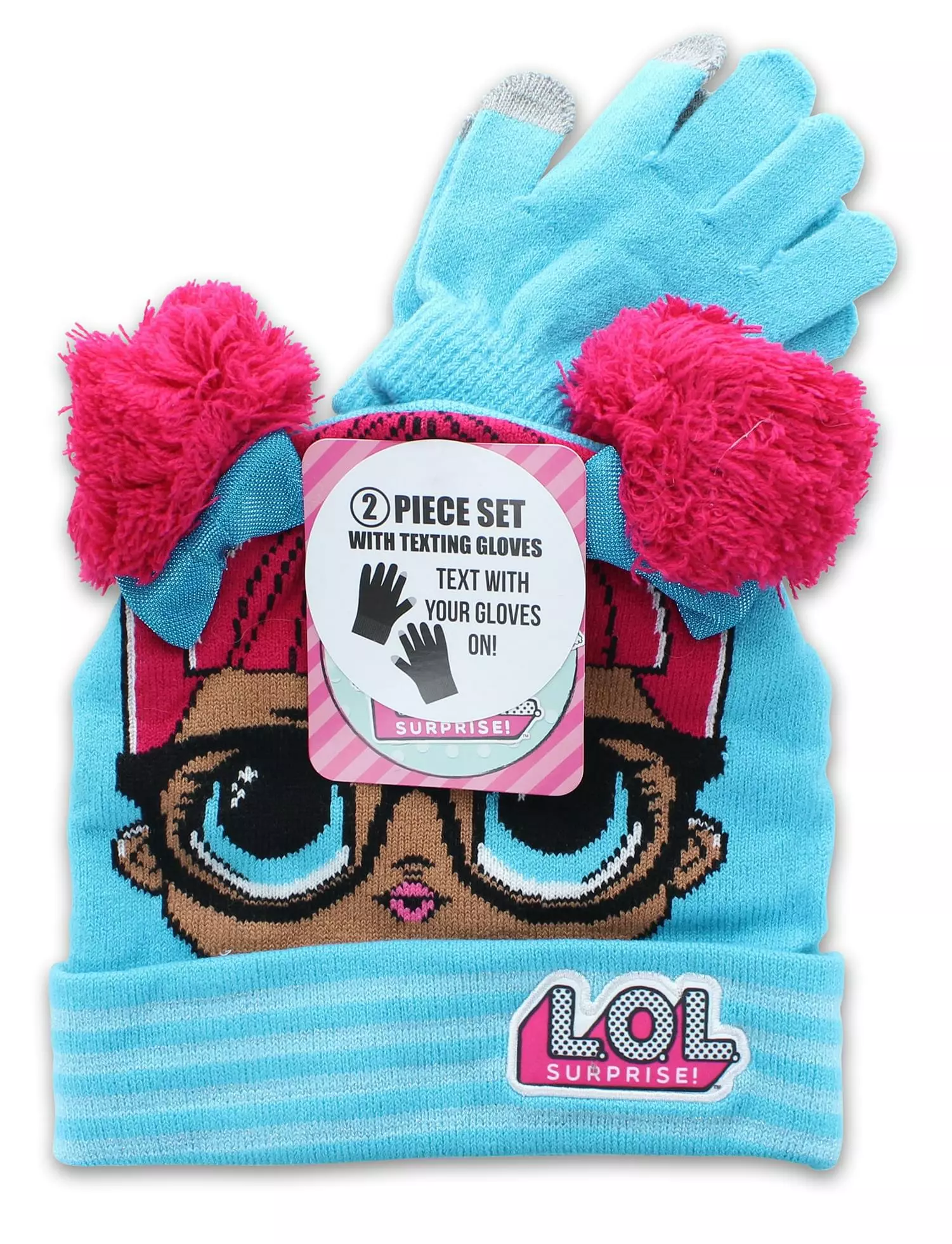 MGA Entertainment LOL Surprise Dolls Girls Winter Beanie & Glove Set | Blue 5 MGA Entertainment LOL Surprise Dolls Girls Winter Beanie & Glove Set | Blue - Image 3