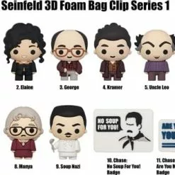 Monogram International Inc. Seinfeld Series 1 Blind Bagged 3D Foam Figural Bag Clip | 1 Random -Footwear Shop MNG 47160 CB