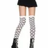 MUSIC LEGS Acrylic Checkered Thigh Hi Nylon Crossbone Costume Hosiery -Footwear Shop MSL 4611 CA