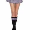 MUSIC LEGS Athlete Knee Hi Nylon With Striped Top Costume Hosiery -Footwear Shop MSL 5719 CA 435247e4 993a 47f8 bc07 a76ba380c510